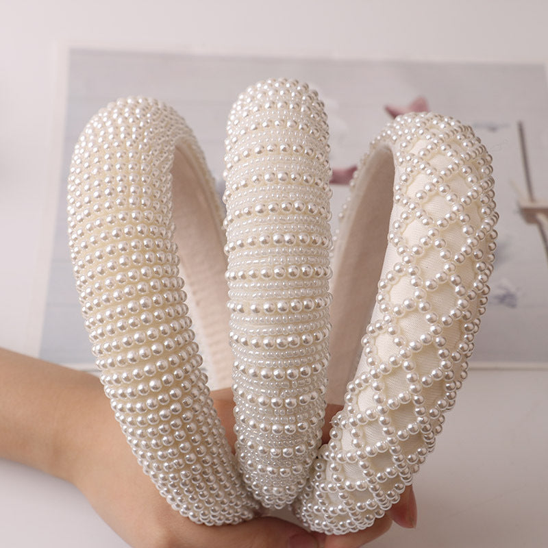 Elegant Pearl Bridal Headband Hair Accessories for Wedding and Formal Events