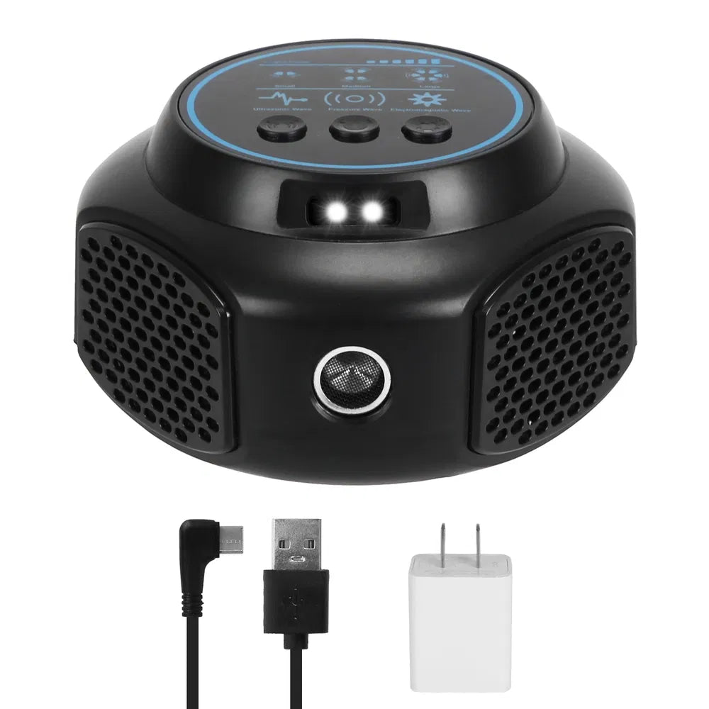 360° Ultrasonic Rodent Repeller with 3 Modes & Strobe Lights