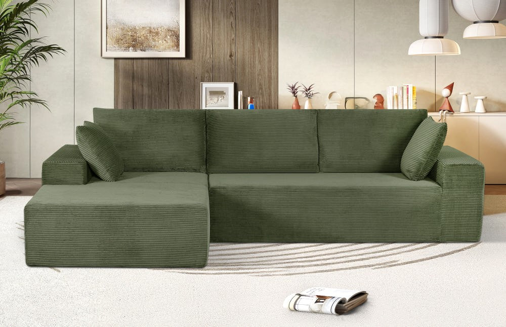 CozyForm Convertible Sectional Sofa In Soft Corduroy, Modern Comfy
