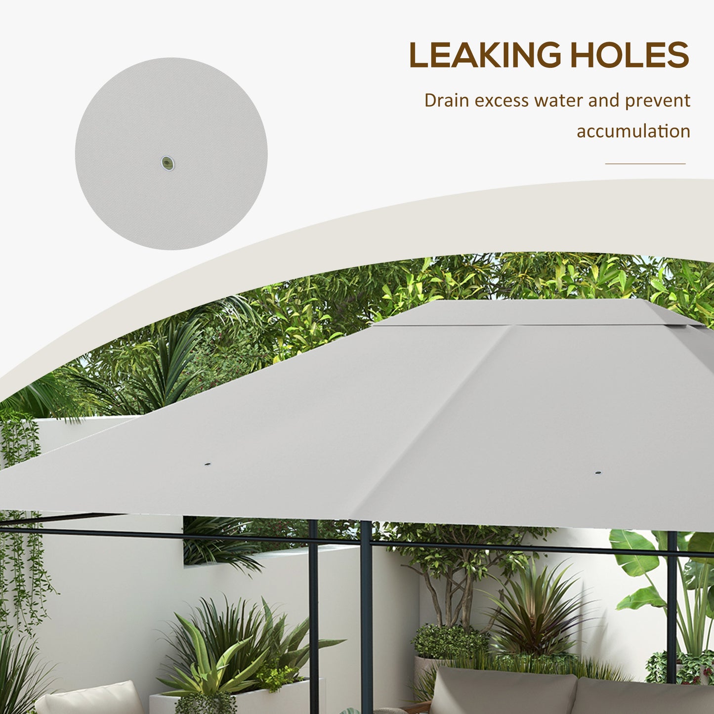 Replacement Canopy for 10' x 13' Gazebo - Light Gray