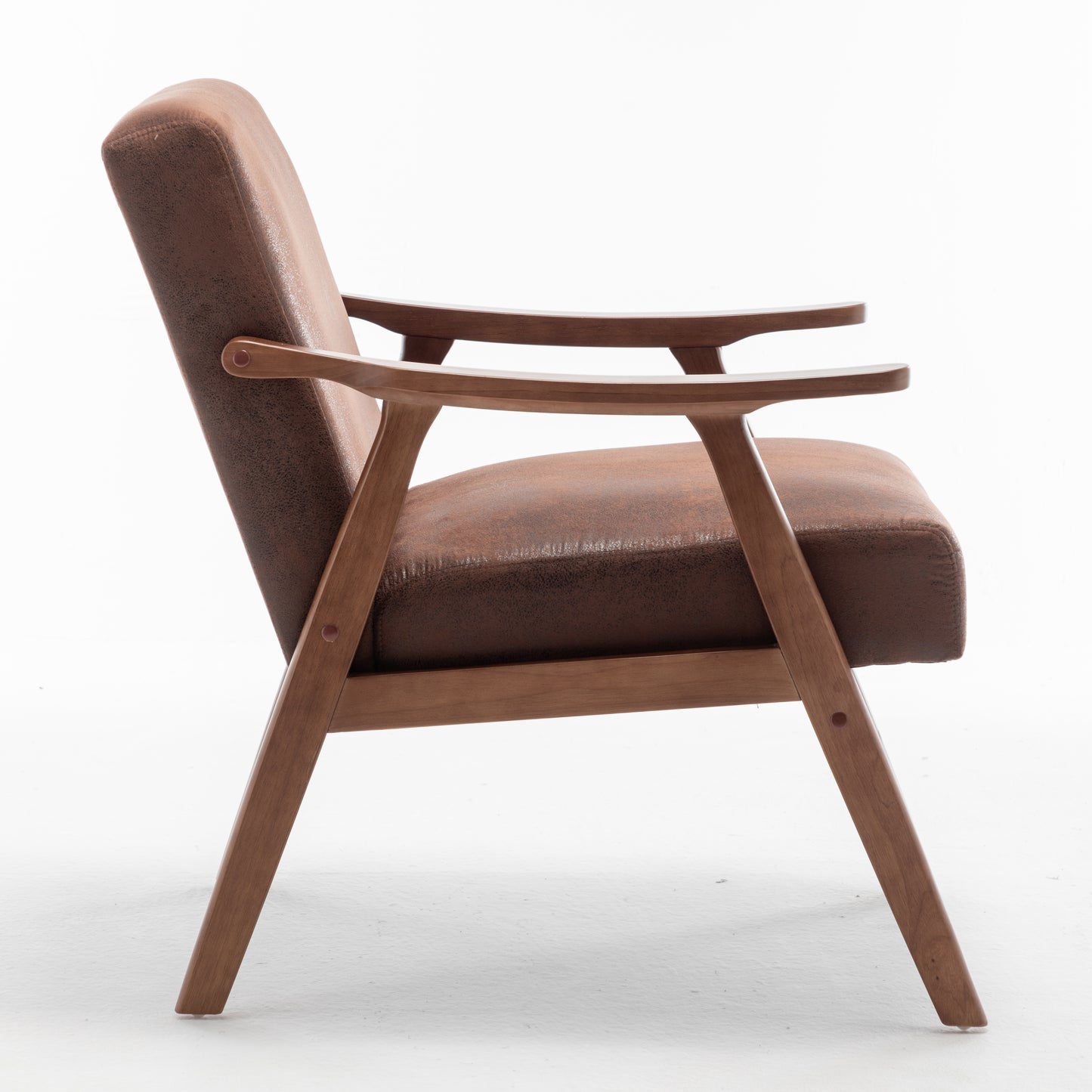 Accent Chair With Microfiber Upholstery And Solid Wood Frame, Classic