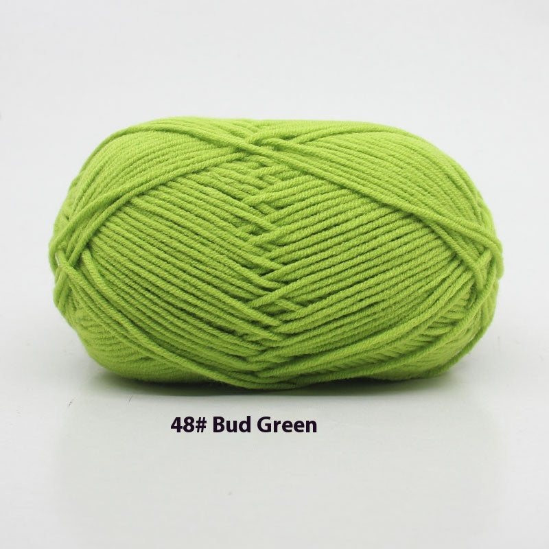 Four-Strand Milk Cotton Crochet Yarn Balls for Craft Projects - Multiple Colors