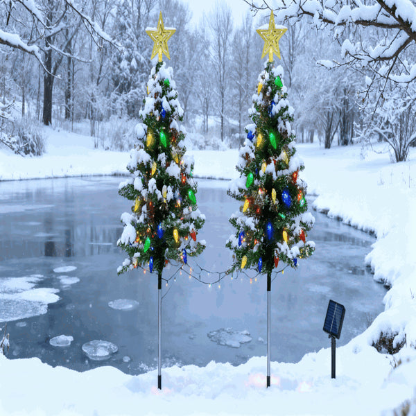 Solar Christmas Tree Lights - 100 LED Color Changing Decor