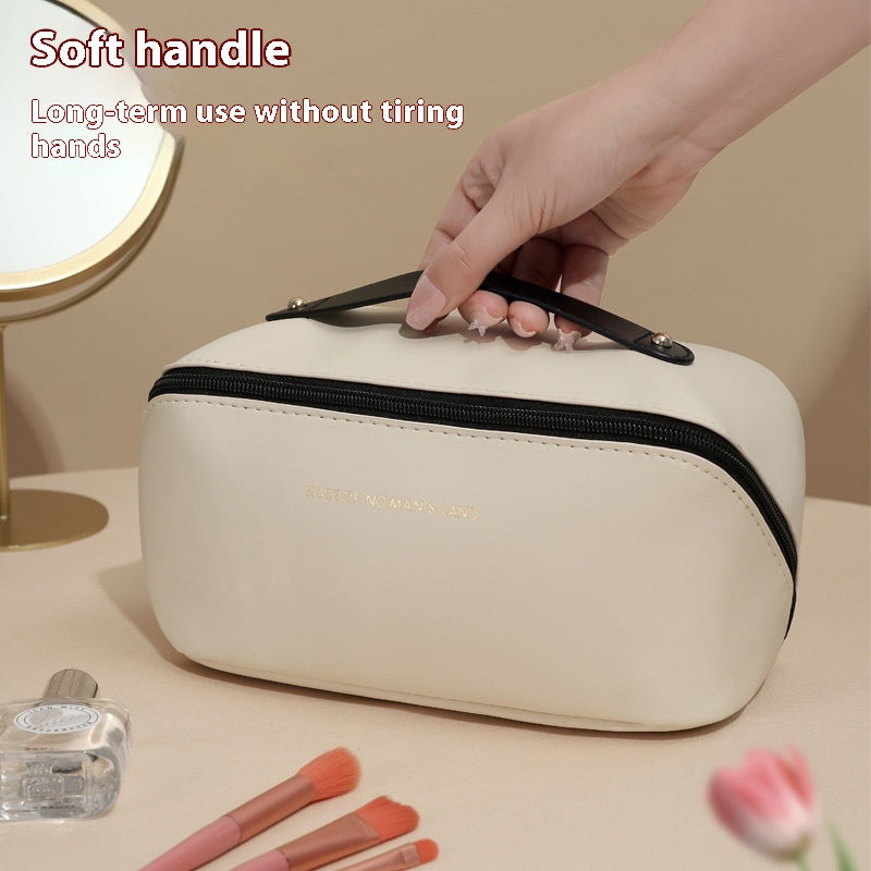 Large Capacity Travel Cosmetic Bag with Multiple Colors - PU Material