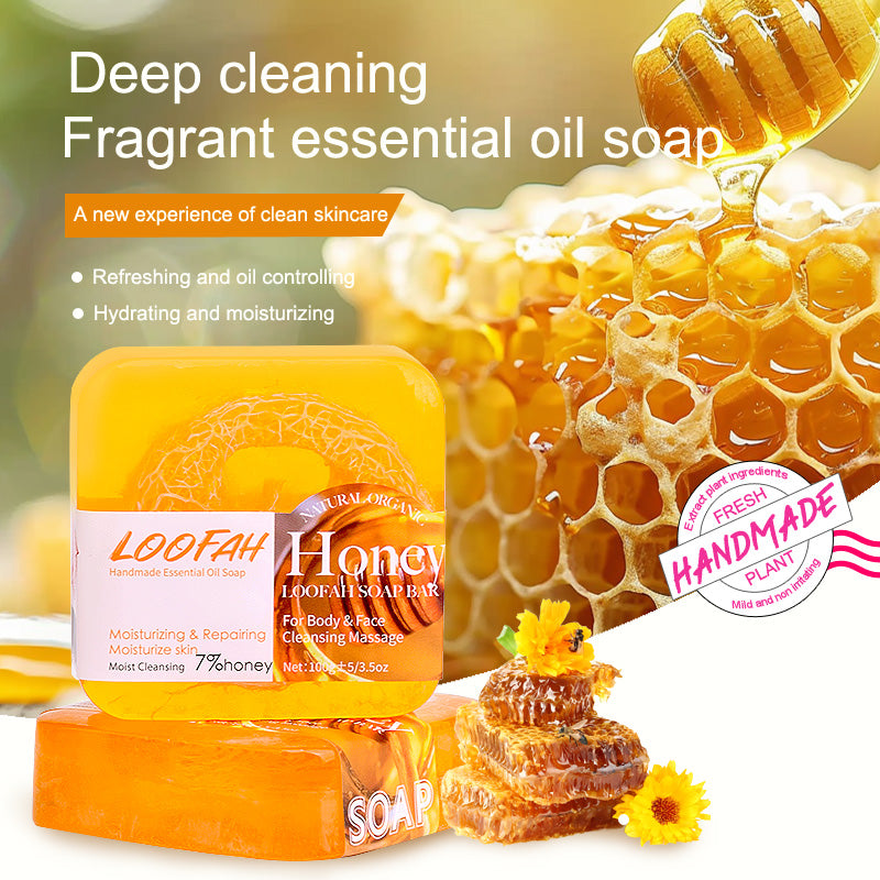 Honey Luffa Soap Bar - 100g Exfoliating Body Cleanser