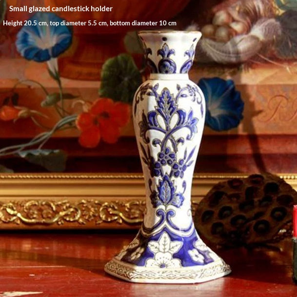 Ceramic Blue-and-White Porcelain Candle Holder - Multiple Sizes & Styles