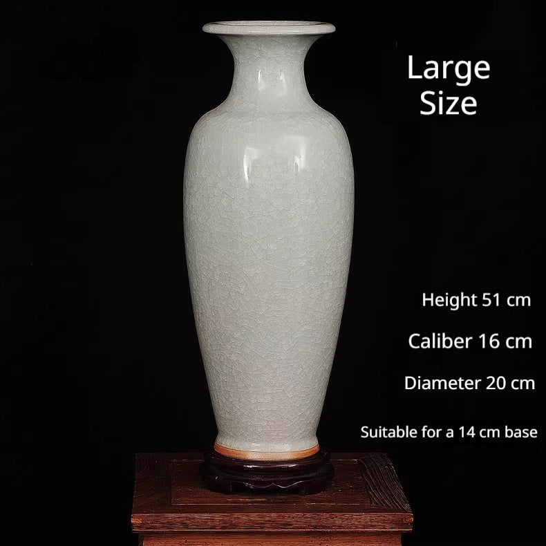 Cracked Porcelain Vase - Decorative Ceramic Tabletop Accent for Home & Office