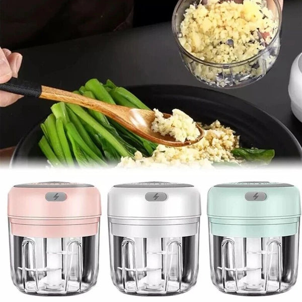 300ML Electric Garlic Press Chopper - Multi-Functional Food Mincer