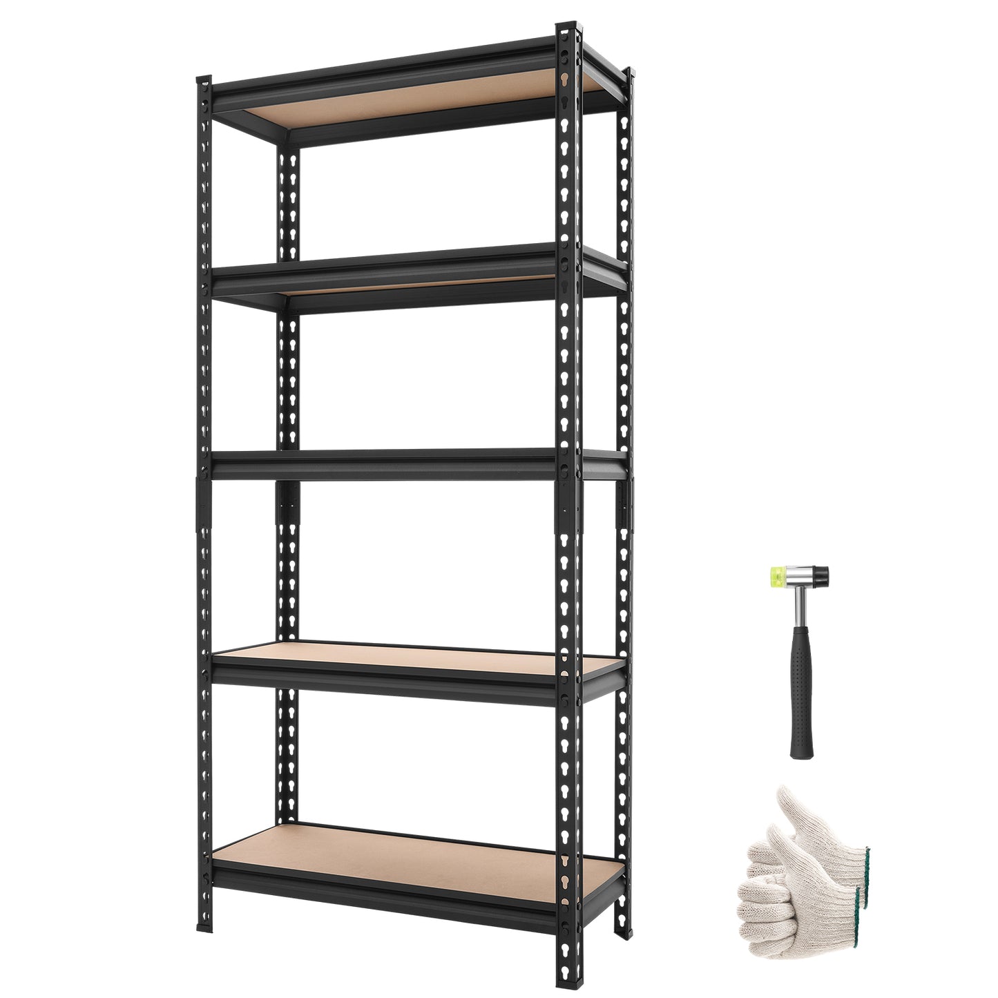 Heavy Duty Garage Storage Shelves 5-Tier Adjustable Metal Utility Rack 2500 Lbs Capacity