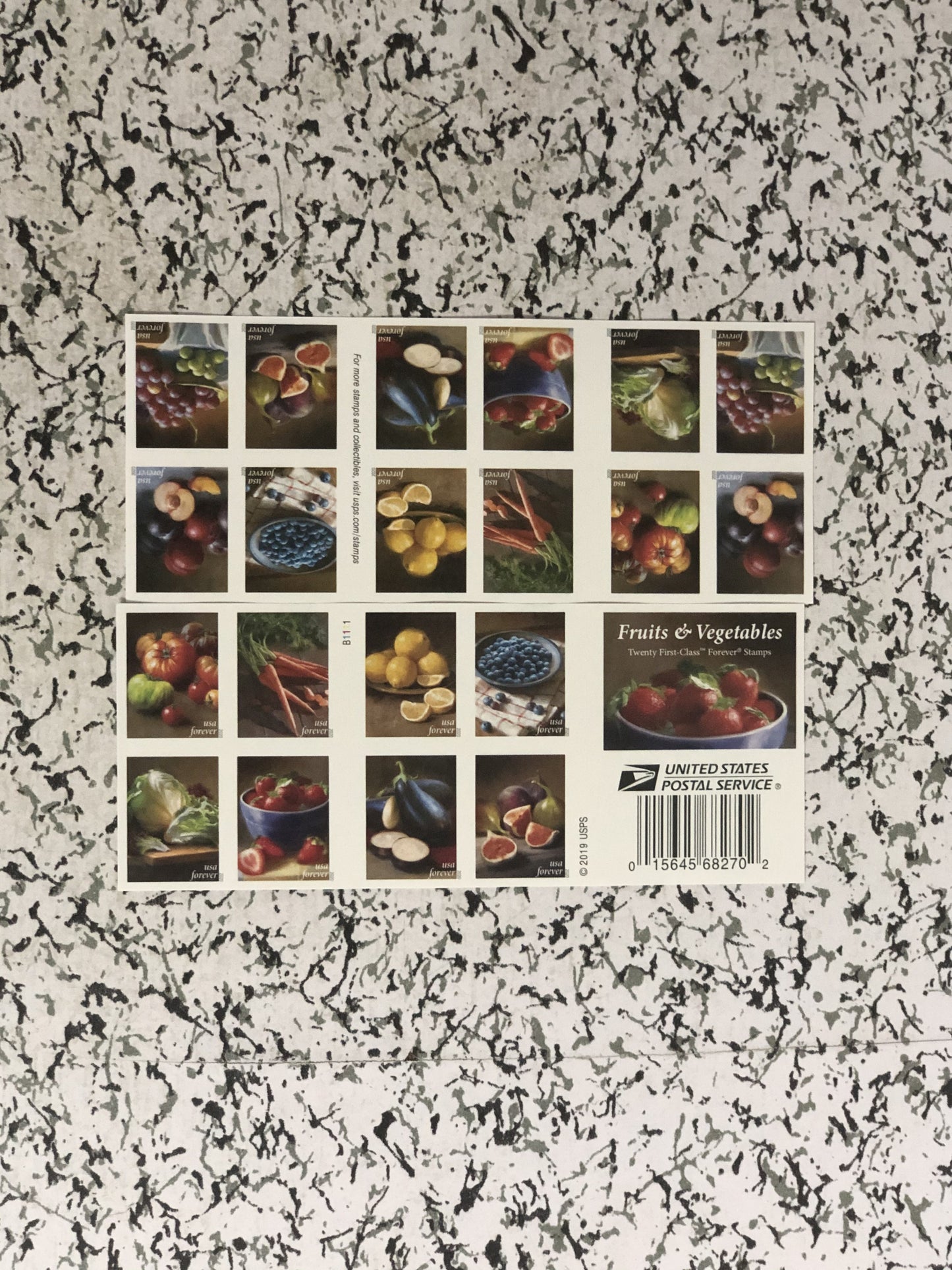 First-Class U.S. Postage Stamps - Fruits & Vegetables Design