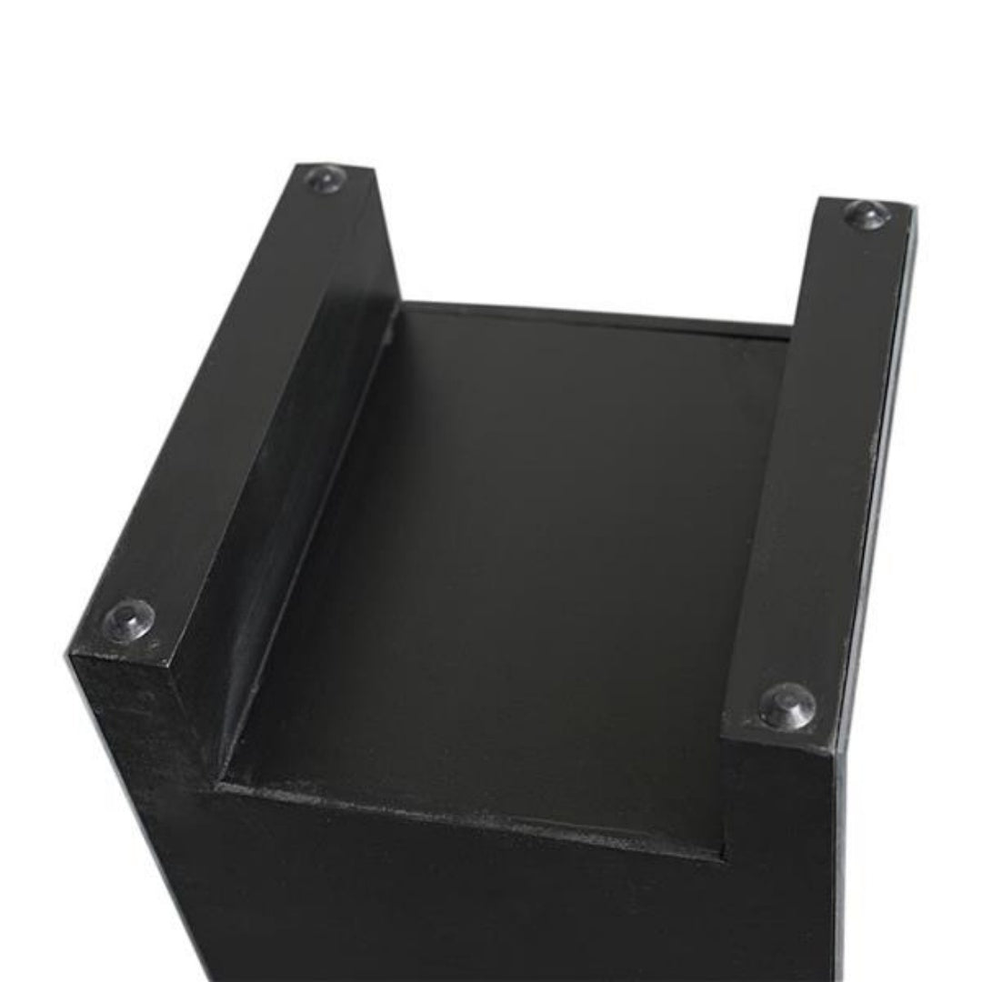 Mirrored Glass Bedside Table with 3 Drawers - Silver