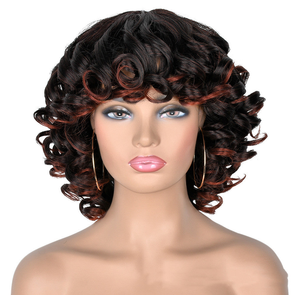 Women's Gradient Roman Volume Full Head Cover Wig - Synthetic, Curly Hair, 30cm Length