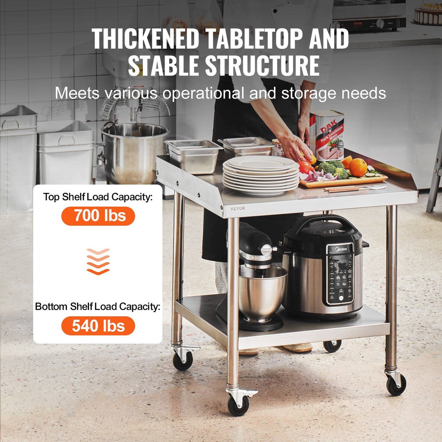 Stainless Steel Commercial Food Prep Work Table - 24x28x30 Inch