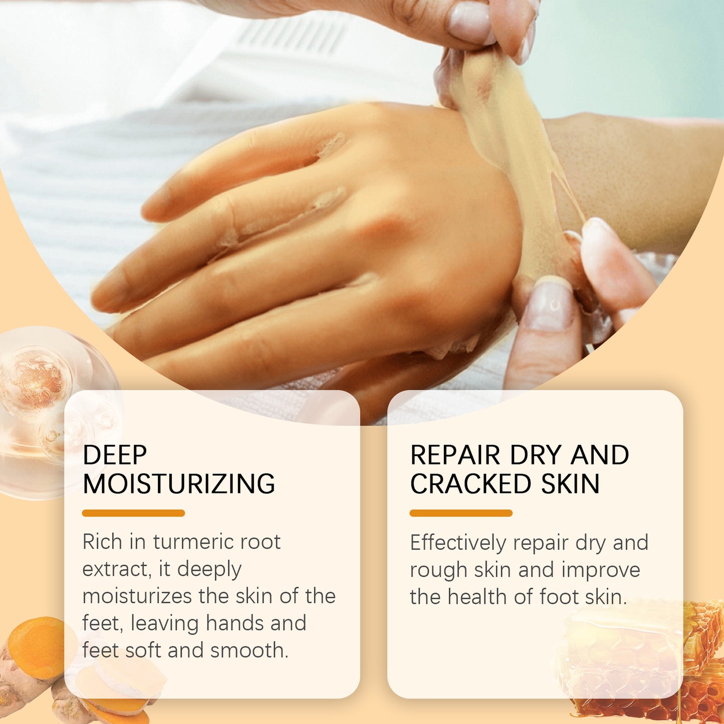 Vitamin C & Turmeric Exfoliating Hand and Foot Mask - Moisturizing Peel-Off