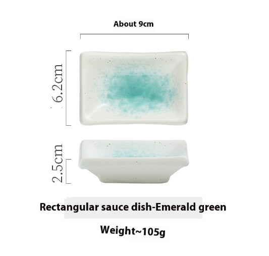 Rectangular Ceramic Sauce Dish Set for Condiments and Mustard