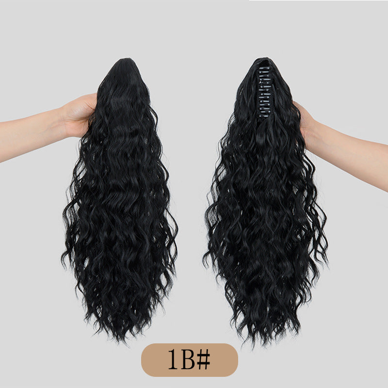 Water Ripple Grip Ponytail Corn Curler Wig for Hair Styling