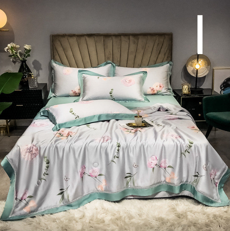 Tencel Summer Quilt Set - Breathable Air-Conditioning Bedding 4-Piece