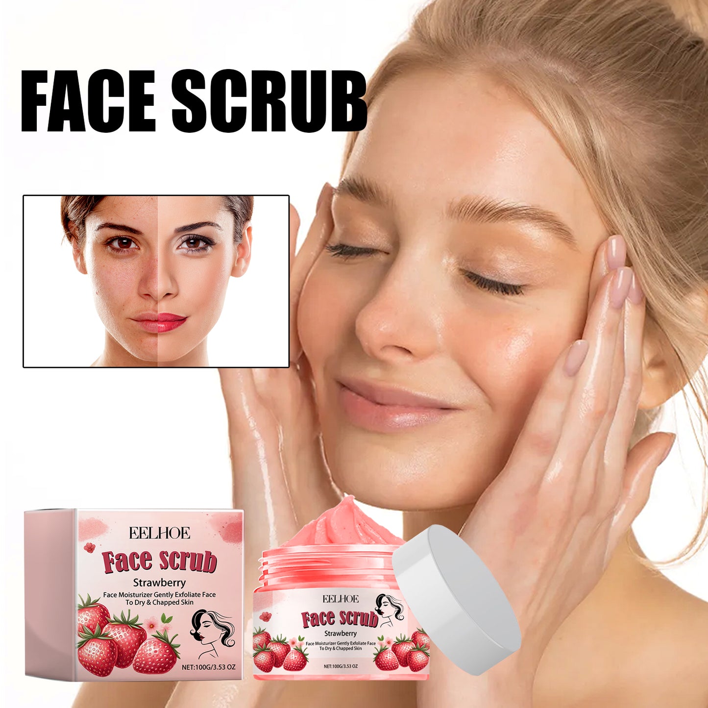 Strawberry Exfoliating Face Scrub - Smoothing & Hydrating Facial Care