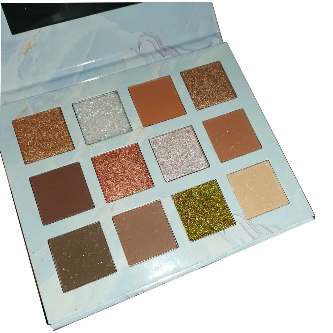 Colorful Eye Shadow Palette with Twelve Shades for Creative Makeup