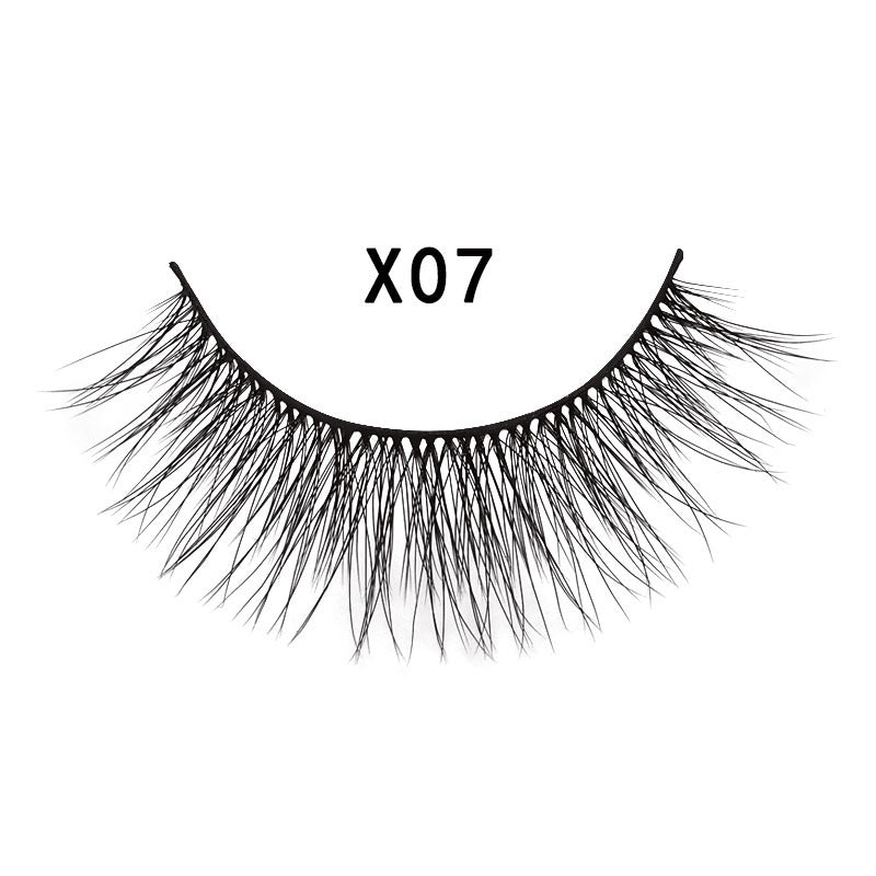 3D Mink Hair False Eyelashes 3 Pairs - Natural Cross Style, Handmade