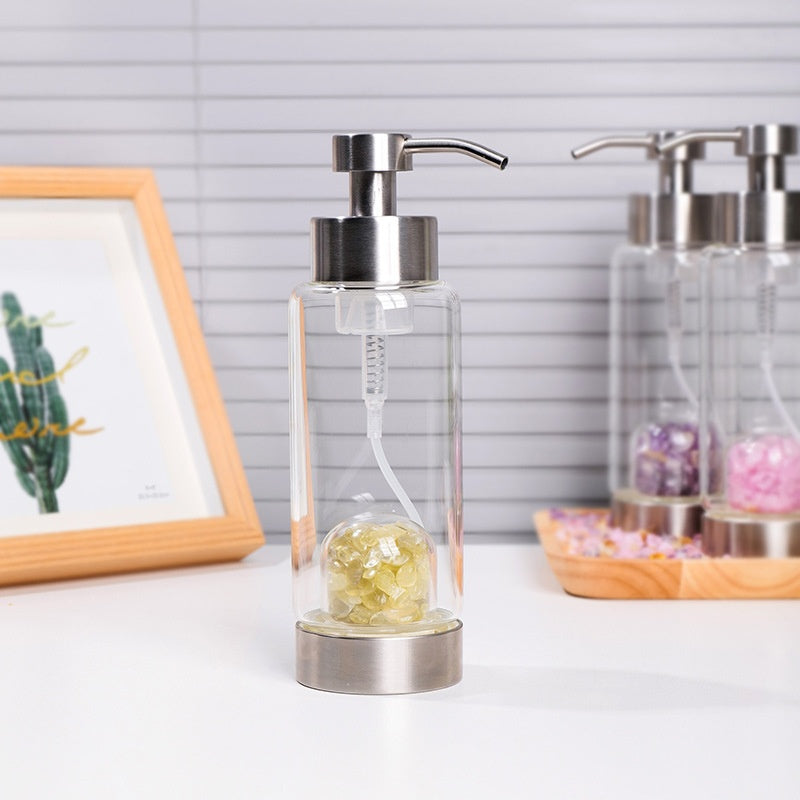 Natural Crystal Gravel Glass Bottle for Home & Garden Storage
