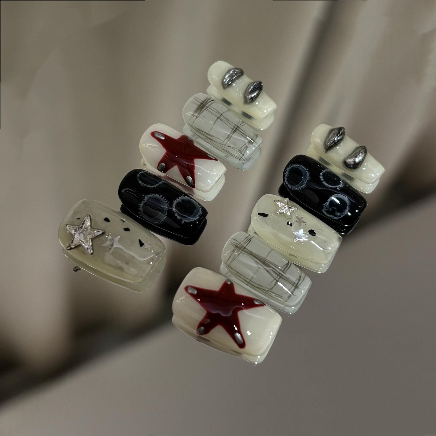 Hand Drawn Handmade Armor Nail Art Kit - Unisex Size & Color Options