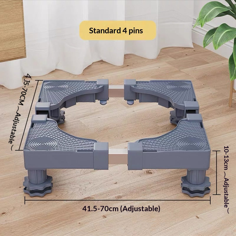 Universal Washing Machine Base Riser with Casters and Bracket
