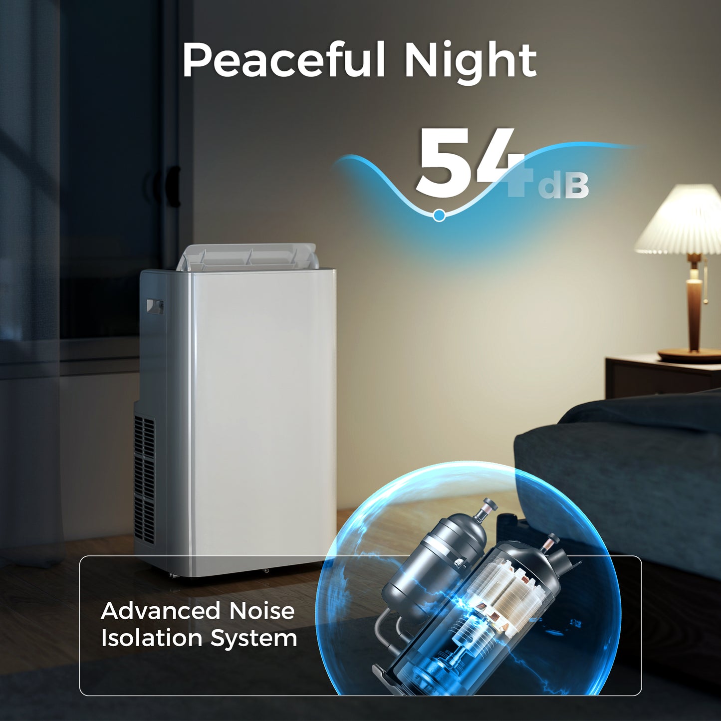 Portable 12000 BTU Air Conditioner with Remote Control for Room Up to 550 Sq.Ft. - White