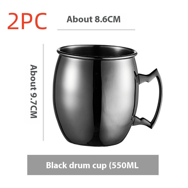 Stainless Steel Moscow Mule Cup Set - Copper Plated Drinkware for Bar & Home