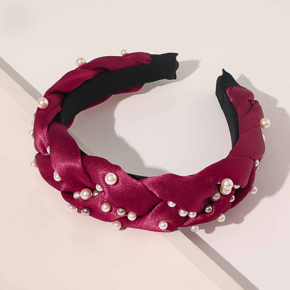 Crossed Knotted Pearl Headband