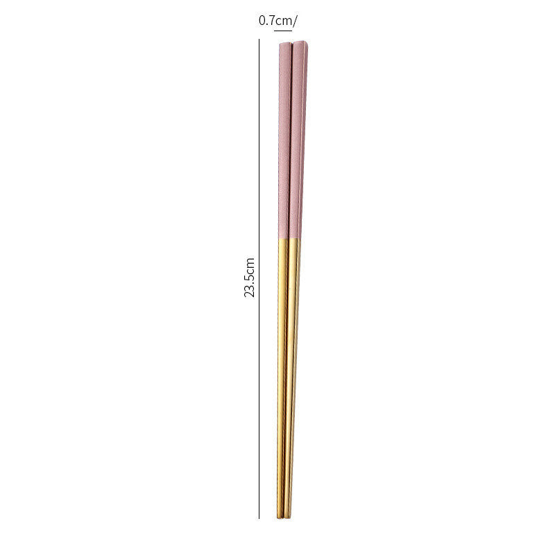 Stainless Steel Non-Slip Anti-Fungal Chopsticks for Home Use