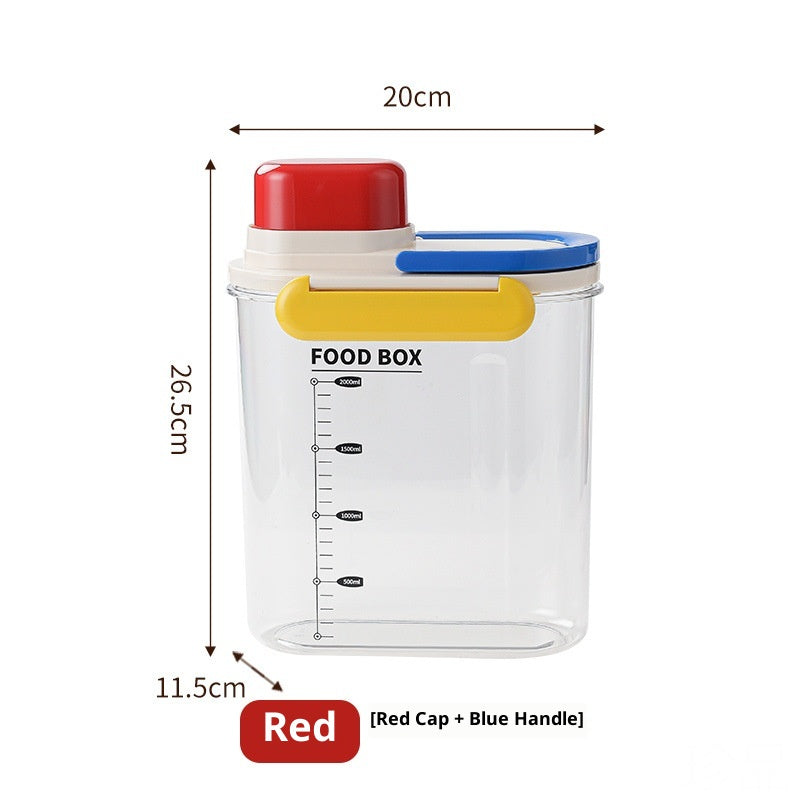 Plastic Food Storage Tank 2.1-3L Household Kitchen Container - Multiple Colors
