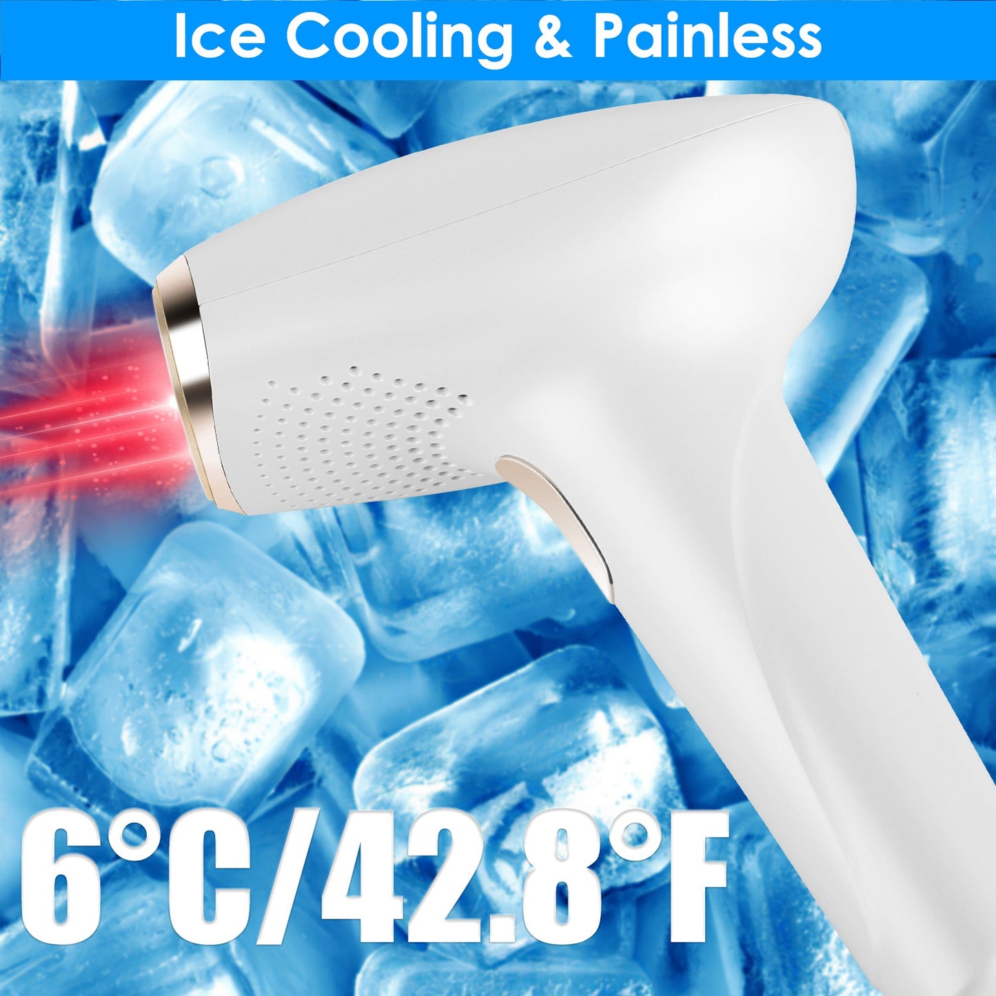 3-in-1 IPL Hair Removal Device with Ice Cooling, 9 Energy Levels & 999k Flashes