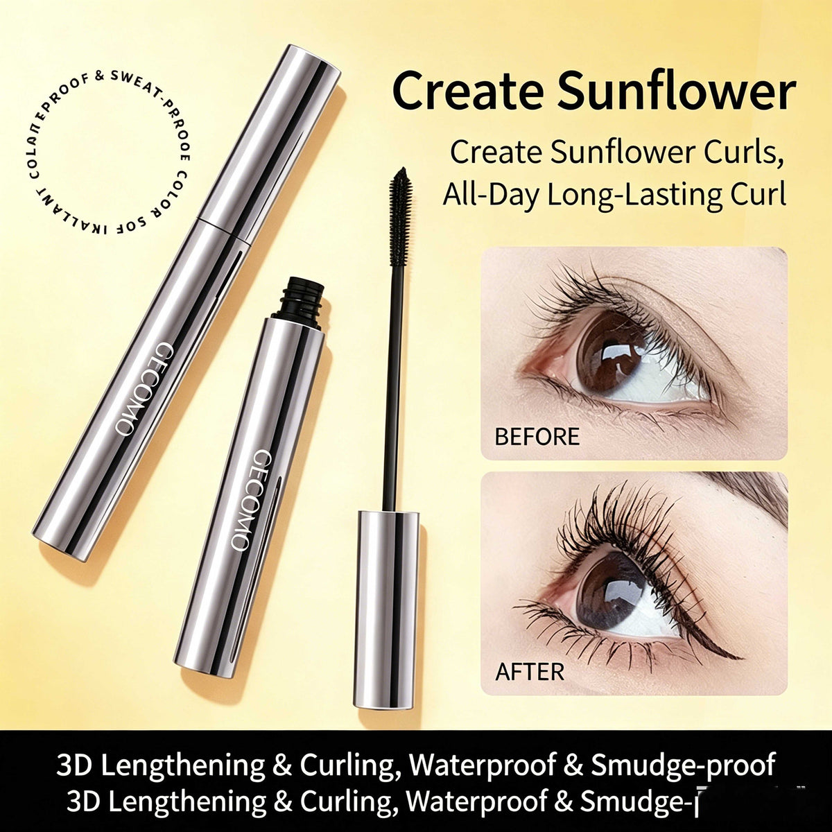 Waterproof Mascara - Lengthening & Curling, 24-Hour Wear