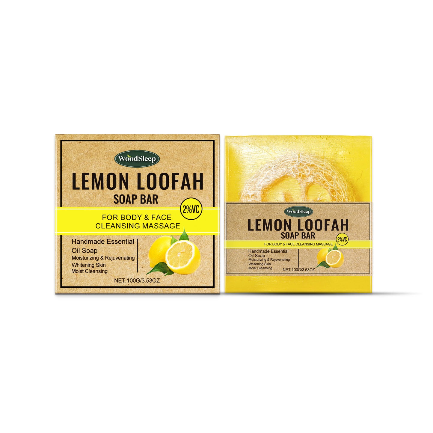 Loofah & Lemon Essential Oil Soap - Deep Cleansing & Oil Control Bar