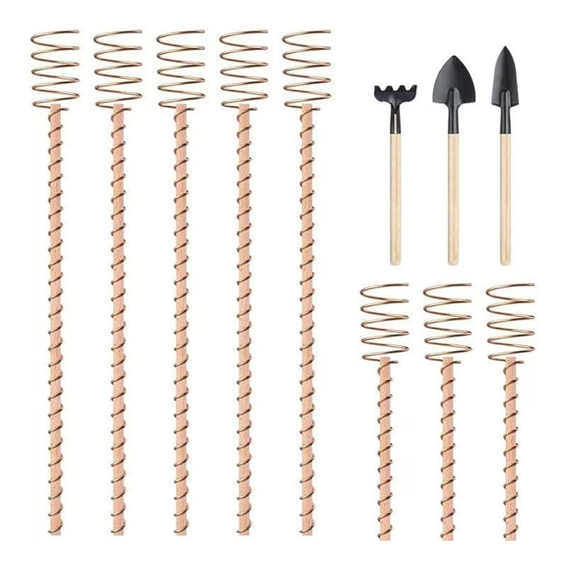 8 Pack 17-Inch Copper Electroculture Plant Stakes for Gardening