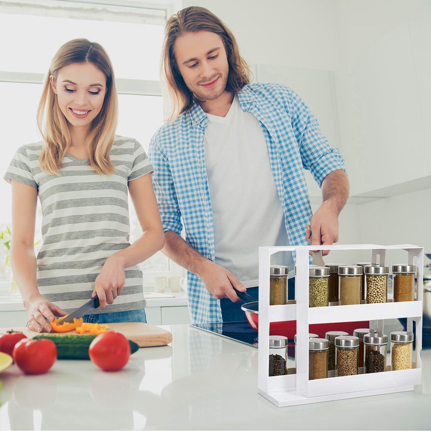 1Pc Swivel Cabinet Organizer Revolving Kitchen Rack Spice For