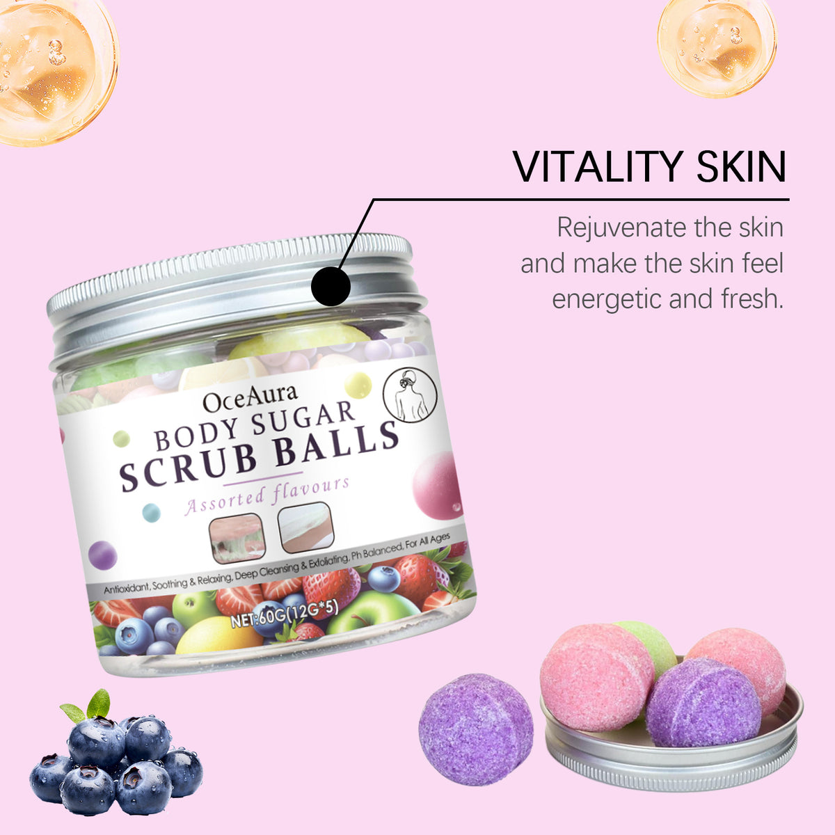 OCEAURA Exfoliating Dull Polish Bead Gentle Cleansing Care Silky Skin