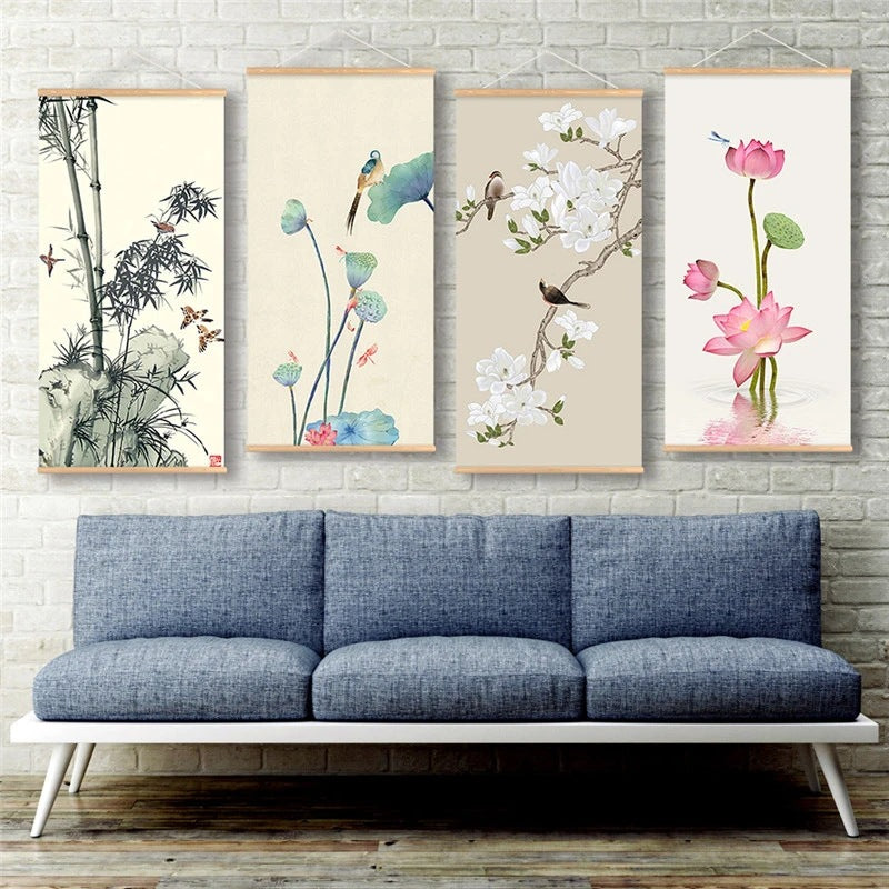 Modern Landscape Wall Art Mural Canvas for Home Decor – Frameless Fabric Painting