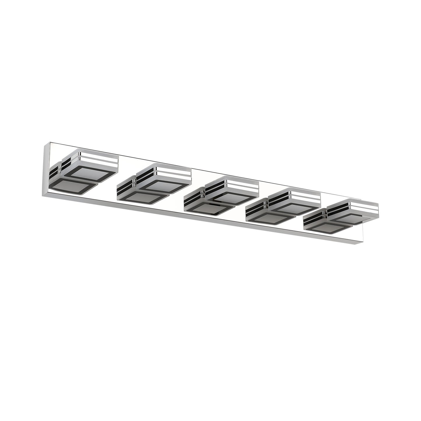 32-Inch Modern Chrome 5-Light LED Vanity Light Fixture