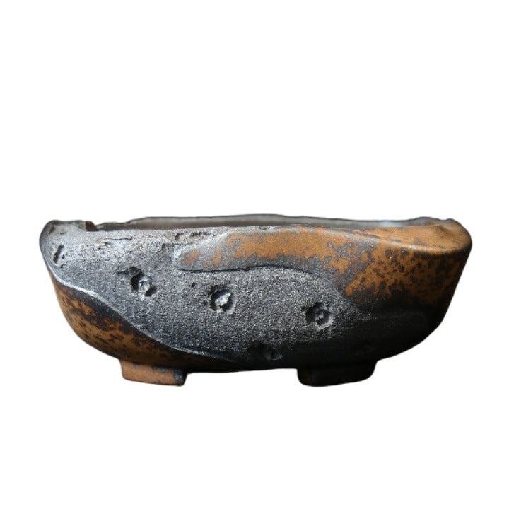 Handmade Zisha Flower Pot with Purple Sand Finish - Antique Style Home Decor
