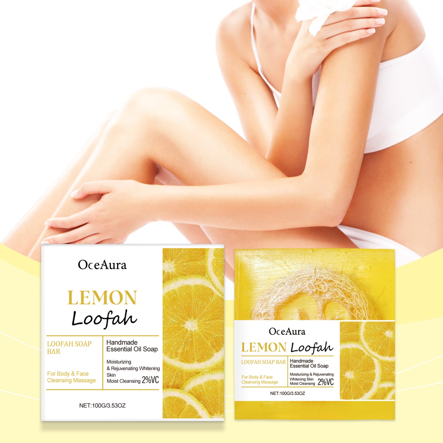 Lemon Loofah Bath Soap - Deep Cleansing & Oil Control Bar Soap