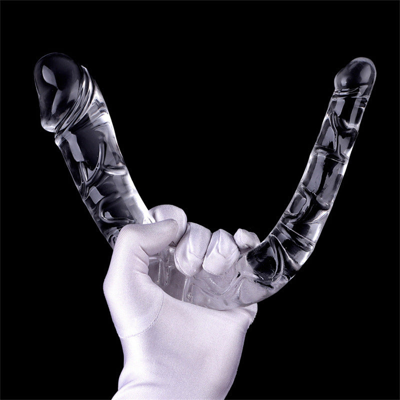 Double-Headed Dragon Transparent Silicone Adult Toy - Multiple Sizes