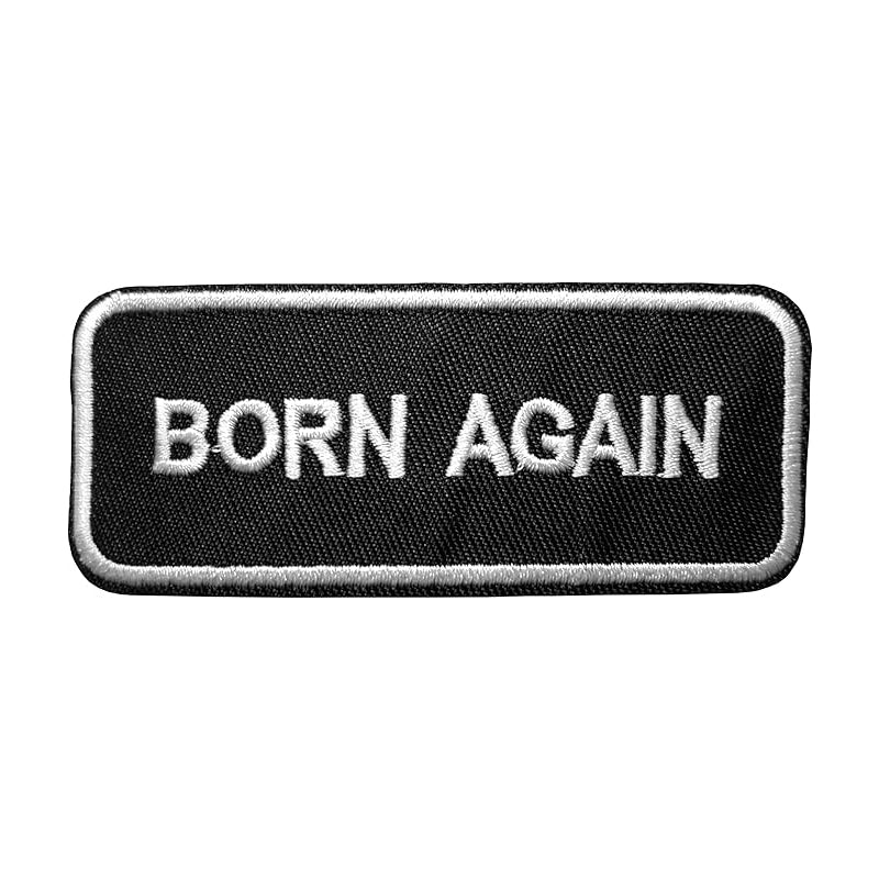 3PCS Embroidered Born Again Velcro Patches - Washable & Durable