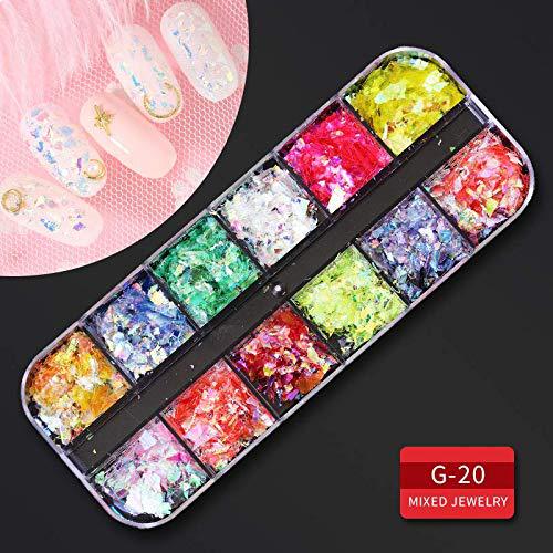Pearl Shell Nail Art Jewelry Set with Rivets - Manicure Large Ornament