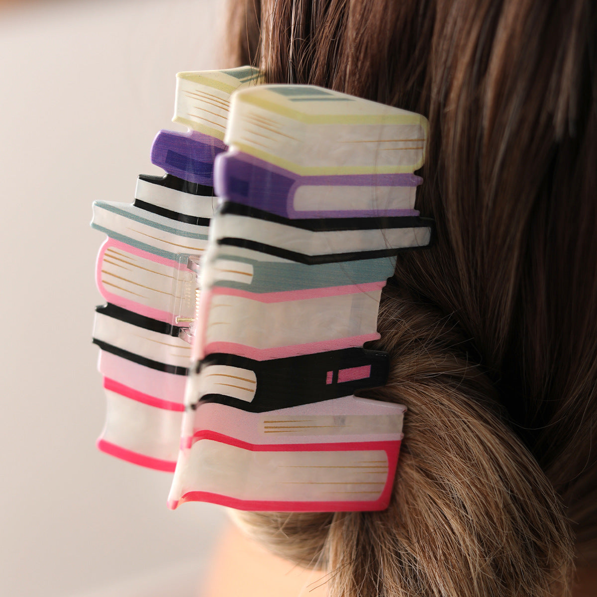 Women's Acrylic Book Barrettes