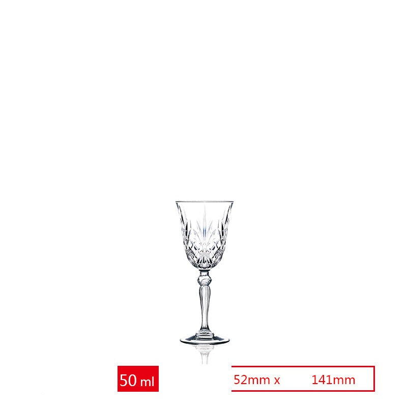 Carved Glass Red Wine Goblet - Light Luxury Crystal Drinkware