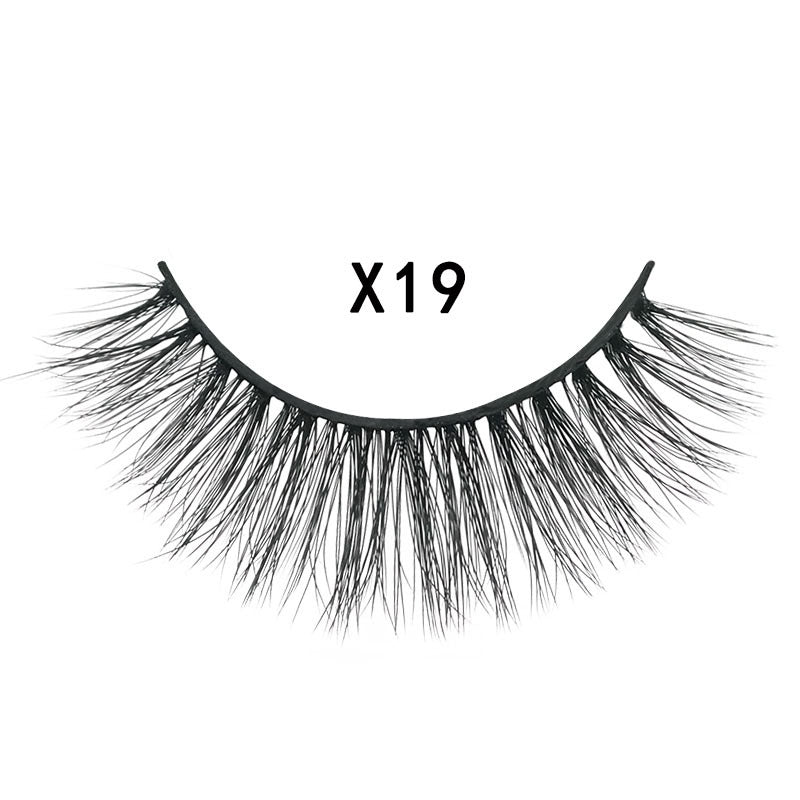 3D Mink Hair False Eyelashes 3 Pairs - Natural Cross Style, Handmade
