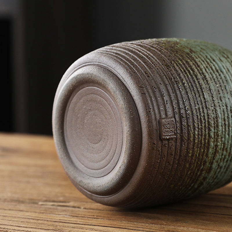 Coarse Ceramic Tea Caddy Airtight Canister for Pu-erh Tea Kitchen Storage