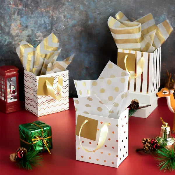 Mini Metallic Gift Bags - 12 Pcs with Handles for Parties